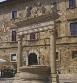 Entrance of the Palazzo Nobili Tarugi in Montepulciano